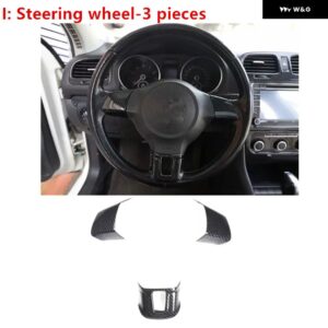 インテリア トリム 5D VW ゴルフ 6 MK6 2009-2013 カーアクセサリーカーボンセンター コンソール ABS パネル ゴルフ MK6 ステッカー RHD - I Steering wheel