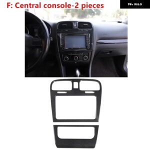 インテリア トリム 5D VW ゴルフ 6 MK6 2009-2013 カーアクセサリーカーボンセンター コンソール ABS パネル ゴルフ MK6 ステッカー RHD - F Central console