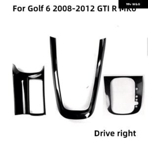 インテリア トリム 5D VW ゴルフ 6 MK6 2009-2013 カーアクセサリーカーボンセンター コンソール ABS パネル ゴルフ MK6 ステッカー RHD - ZHG GTI