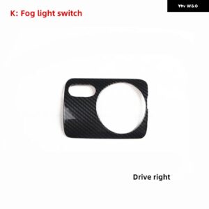 インテリア トリム 5D VW ゴルフ 6 MK6 2009-2013 カーアクセサリーカーボンセンター コンソール ABS パネル ゴルフ MK6 ステッカー RHD - K Fog light switch