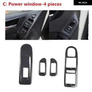 インテリア トリム 5D VW ゴルフ 6 MK6 2009-2013 カーアクセサリーカーボンセンター コンソール ABS パネル ゴルフ MK6 ステッカー RHD - C Power window