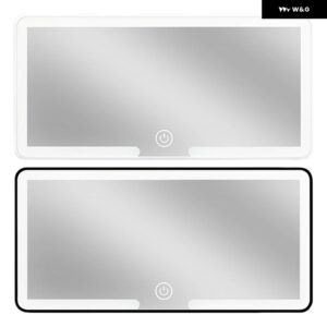 LED カーサン バイザー バニティミラー LED タッチスクリーンカーサン バイザー 化粧鏡 3 ライトモード HD 車 LED 化粧鏡充電式 - black