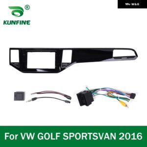 GPS ナビゲーション ステレオ VW ゴルフ SPORTSVAN 2016 - 2019 ラジオ フェイシア パネル フレーム 2DIN 10インチ ダッシュヘッドユニット画面 - Only Frame