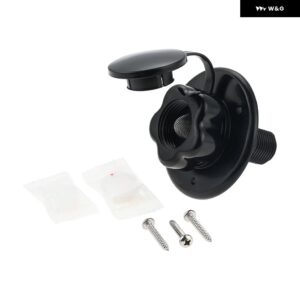 RV シティ水注インレットとチェック バルブ ねじ付き チューブ フランジ長さ 3インチ 1/2インチ - black