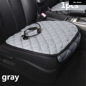 12V 車加熱ウォーマーパッド 自動加熱シート クッション バックサポートヒーターカーシート カバー 冬ホットシート プロテクター - Grey
