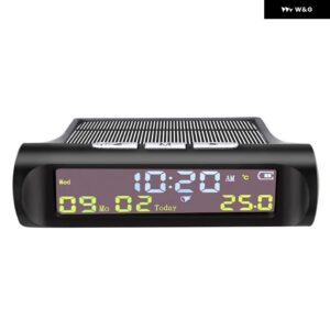 車デジタル時計ルックソーラー LCD TPMS 日付車載温度表示屋 アウター 品パーソナルカーアクセサリー - a