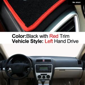 シュコダ オクタヴィア 2 A5 MK2 1Z 2005 - 2014 ダッシュボード カバー ダッシュマットカーペットケープアンチサンサンシェード ダッシュマット 2013 2012 - Red LHD