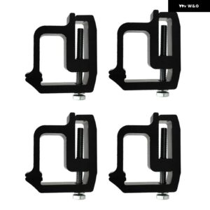 4個 トラック キャップトッパーキャンピングカーシェル取り付けクランプ高耐久アルミ - black