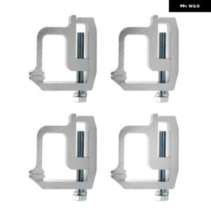 4個 トラック キャップトッパーキャンピングカーシェル取り付けクランプ高耐久アルミ - Silver