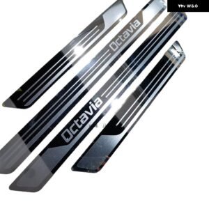 シュコダ ラピッドオクタヴィアドア プロテクター シル フットボード アクセサリーステップパッド エッジ クロム スタイリング - Octavia