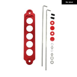 1セット高耐久 合金 カーバッテリータイダウンホールド ブラケット ブレース 10インチ ステンレス 固定 J 字型フックキット - Red