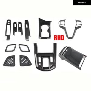 RHD いすゞ D MAX D-MAX DMAX 2021 2022 インテリア アクセサリーカーボンウィンドウリフト ボタン スイッチ パネル フロントウォーターカップカバー - all set like photo