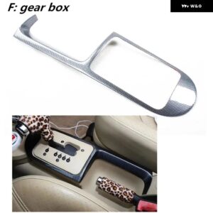 カーボンプリントカーセンター コンソール カバー ハンドル ステッカー ABS メーターギア パネル ビートル 2003-2008-2012 自動車アクセサリー - F