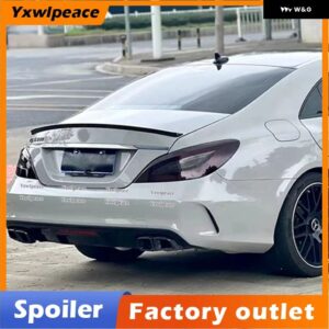 AMG スタイル ABS ブラックとカーボンルック リア トランク リップ スポイラー ウィング メルセデス CLSクラス W218 2011-17 - Carbon Fiber Look
