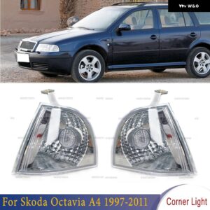 シュコダ オクタヴィア A4 1997-03 -2011 フロント バンパー ヘッドライト サイドマーカーコーナー ウィンカーライト ランプ - Left and Right