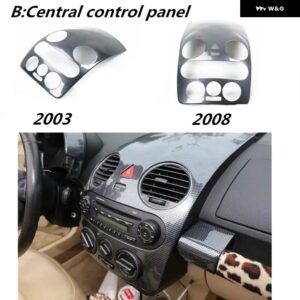 ビートル 2003-2008-2012 アクセサリーカーボンプリントカーセンター コンソール カバー ハンドル ステッカー ABS メーターギア パネル キット