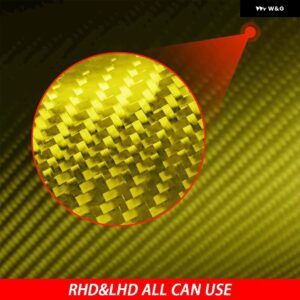 キャデラック XT4 2018-2023 カーボン ステアリングホイール ボタン フレーム 装飾カバー 車内装飾アクセサリー ステッカー - Yellow Carbon Fiber