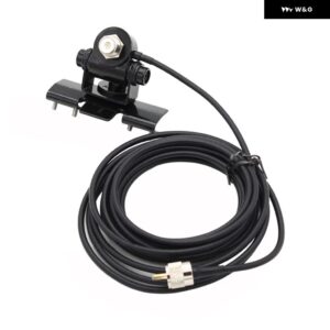 RB-400 車アンテナ マウント ブラケット + 5メートル PL259 コネクタ 延長 ケーブル フィーダー ケーブル モバイル ラジオ TH-9800 BJ-218 KT8900 - Black