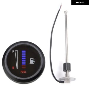 52MM LED ディスプレイ 0-190 オーム燃料レベルゲージ燃料レベルセンサー付き 10 グリッド LED ライト ディスプレイ 超薄型ラウンド - 350MM