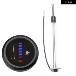 52MM LED ディスプレイ 0-190 オーム燃料レベルゲージ燃料レベルセンサー付き 10 グリッド LED ライト ディスプレイ 超薄型ラウンド - 400MM