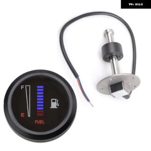 52MM LED ディスプレイ 0-190 オーム燃料レベルゲージ燃料レベルセンサー付き 10 グリッド LED ライト ディスプレイ 超薄型ラウンド - 100MM