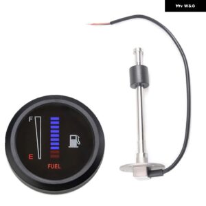 52MM LED ディスプレイ 0-190 オーム燃料レベルゲージ燃料レベルセンサー付き 10 グリッド LED ライト ディスプレイ 超薄型ラウンド - 200MM