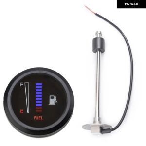 52MM LED ディスプレイ 0-190 オーム燃料レベルゲージ燃料レベルセンサー付き 10 グリッド LED ライト ディスプレイ 超薄型ラウンド - 250MM