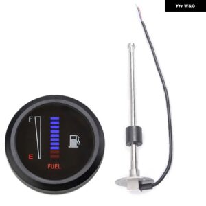 52MM LED ディスプレイ 0-190 オーム燃料レベルゲージ燃料レベルセンサー付き 10 グリッド LED ライト ディスプレイ 超薄型ラウンド - 300MM