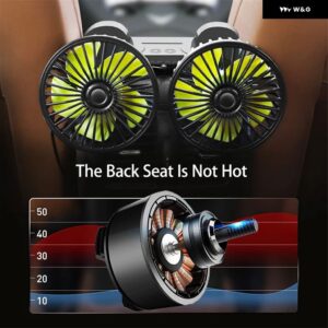 ファン USB 電源デュアルヘッド 5 ブレードダッシュファン 360 ° オールラウンド 車クーラー 12V 24V 自動車 トラック SUV - b