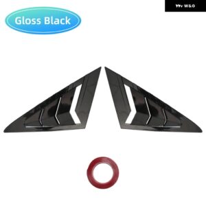 VW ゴルフ 7 MK7 MK7.5 2013 2019 フロント三角窓ルーバーサイドシャッター ブラインド シェード カバー トリム ステッカー ベントカーボン自動 - Gloss Black