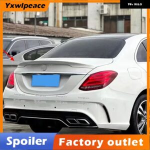 カールソン スタイル ABS リア トランク リップ スポイラー ウィング メルセデス W205 2015-2019 C200 C250 C300 C350 C400 C450 C220 4ドア - Unpainted