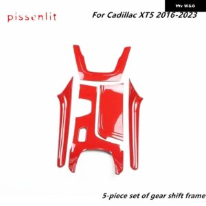 ギア シフト ボックス パネル トリム カーボンレッド スタイル ステッカー キャデラック XT5 2016-2023 LHD アクセサリーセンター コンソール カバー