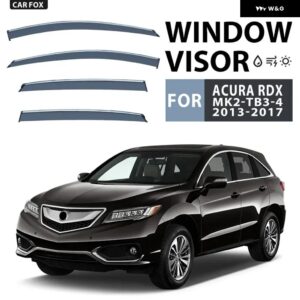 アキュラ RDX 2012-2017 2019+ ウィンドウバイザー アクセサリーブライトストリップウィンド ディフレクター バイザー レインガードシェルター日よけ - MK2-TB3-4 13-2017