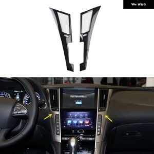 インフィニティ Q50 2015-21 プラスチック カーボン 装飾 アクセサリー インテリア ドア トリム ステッカー - Center console