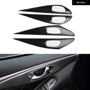 インフィニティ Q50 2015-21 プラスチック カーボン 装飾 アクセサリー インテリア ドア トリム ステッカー - Type A Door handle
