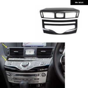 インフィニティ Q70 2013 14 15 16 17 18 19 右ハンドル プラスチック カーボン スタイル 装飾 アクセサリー インテリア ステッカー - Center console