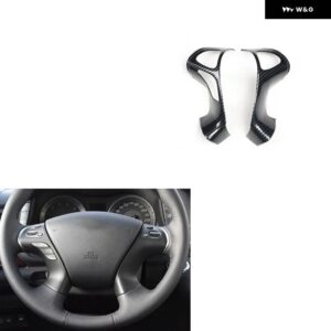 インフィニティ Q70 2013 14 15 16 17 18 19 右ハンドル プラスチック カーボン スタイル 装飾 アクセサリー インテリア ステッカー - TypeA Steering wheel