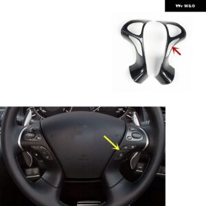 インフィニティ Q70 2013 14 15 16 17 18 19 右ハンドル プラスチック カーボン スタイル 装飾 アクセサリー インテリア ステッカー - TypeB steering wheel
