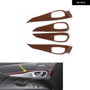 インフィニティ Q70 Q70L 2013-19 プラスチック 木目調 装飾 アクセサリー インテリア トリム ステッカー - Door Handle
