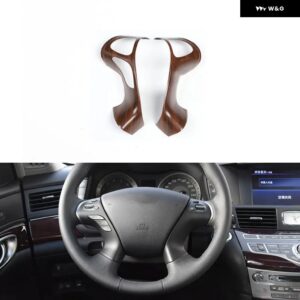 インフィニティ Q70 Q70L 2013-19 プラスチック 木目調 装飾 アクセサリー インテリア トリム ステッカー - TypeA Steering wheel