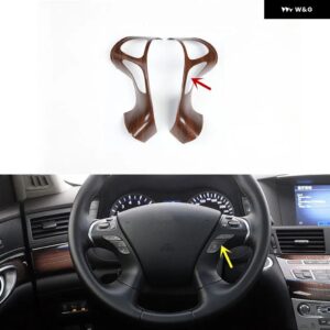 インフィニティ Q70 Q70L 2013-19 プラスチック 木目調 装飾 アクセサリー インテリア トリム ステッカー - TypeB steering wheel
