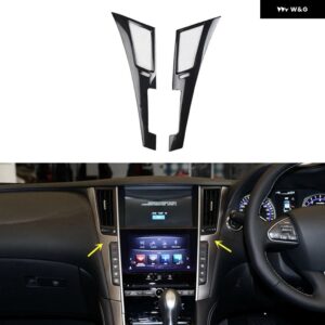 インフィニティ Q50 2015 16 17 18 19 20 21 右ハンドル プラスチック カーボン 装飾 インテリア アクセサリー トリム ステッカー - Center console