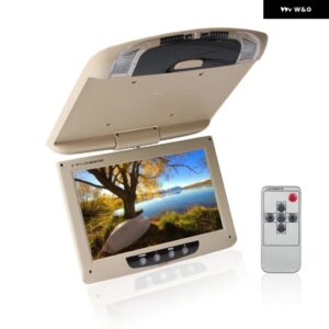 KUNFINE 9インチ 車ルーフモニター LCD フリップダウンスクリーンオーバーヘッドメディアマルチビデオ天井ルーフ マウント ディスプレイ - beige