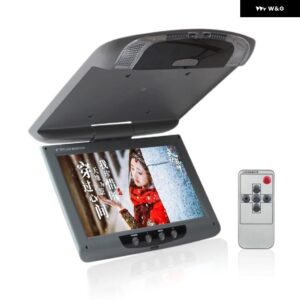 KUNFINE 9インチ 車ルーフモニター LCD フリップダウンスクリーンオーバーヘッドメディアマルチビデオ天井ルーフ マウント ディスプレイ - Grey