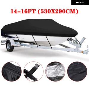 210D ヨットボートカバー 11-19FT BARCO ボートカバー 耐 UV 防水 マリントレーラー可能 キャンバスボートアクセサリー - 14-16 Ft