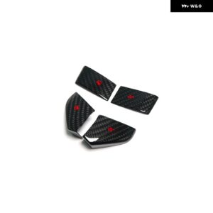 カーボン ステアリングホイールボリューム コントロール ボタン カバー トリム コルベット C8 スティングレイコンバーチブル Z06 クーペ 2020 2021-2024 - red