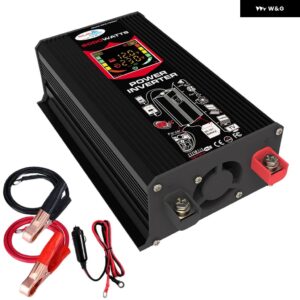 6000ワット カーインバーター 正弦波電圧変圧器デュアル USB 車両スマートインバーター DC 12V AC 110V 220V LCD ディスプレイ - Black 12V 220V