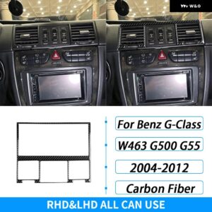 ベンツ Gクラス W463 G500 G55 2004-2012 カーボンセンター コンソール エア アウトレット パネ??ルカバー カー インテリア アクセサリー ステッカー - Black Carbon Fiber
