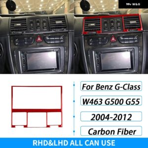 ベンツ Gクラス W463 G500 G55 2004-2012 カーボンセンター コンソール エア アウトレット パネ??ルカバー カー インテリア アクセサリー ステッカー - Red Carbon Fiber