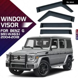ベンツGクラス W463 W461 ウィンドウバイザー DOOR VISOR ウィンドウウェザーガード ドアバイザー ベントシェード ブライトストリップアクセサリー - MK1-W463-1 2004-2018